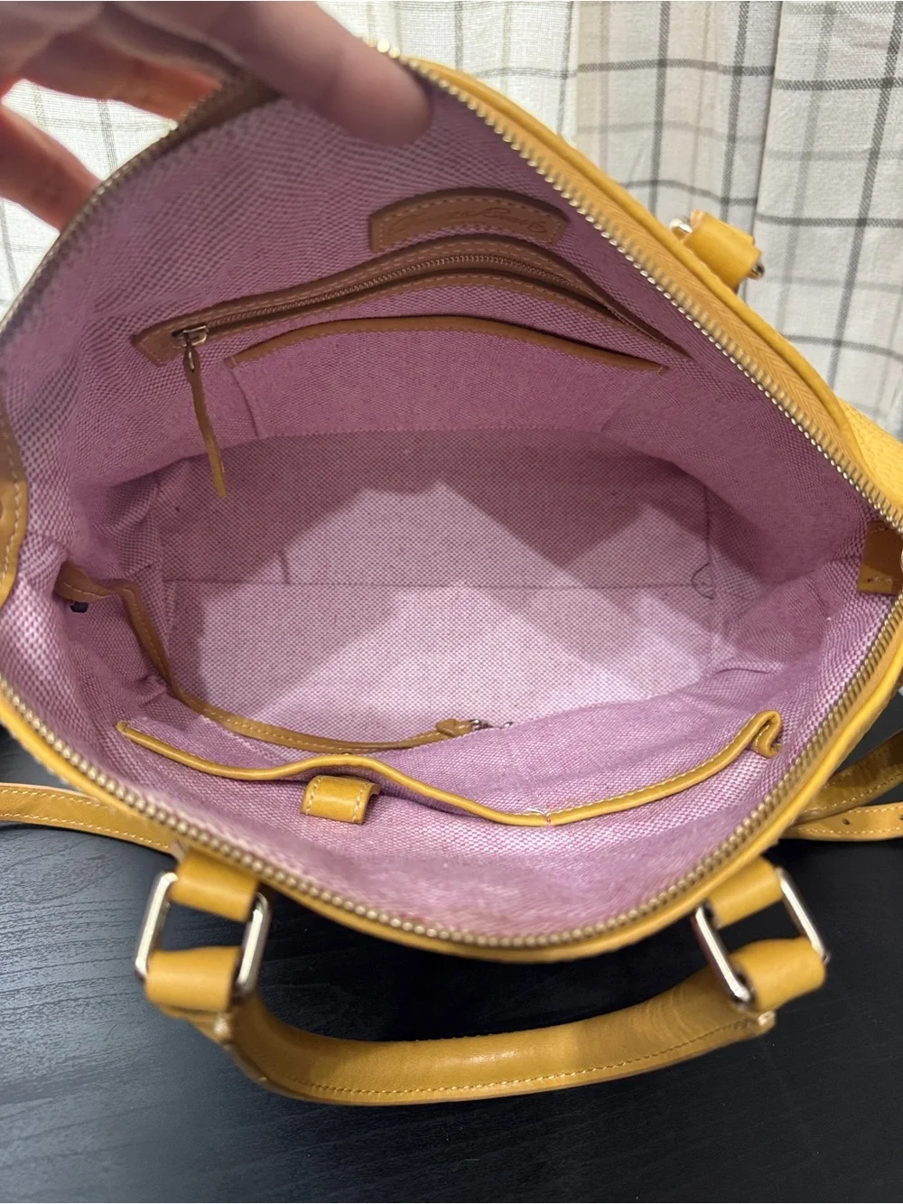 Dooney & Bourke Dillen Pebble leather Satchel Shoulder Bag Yellow